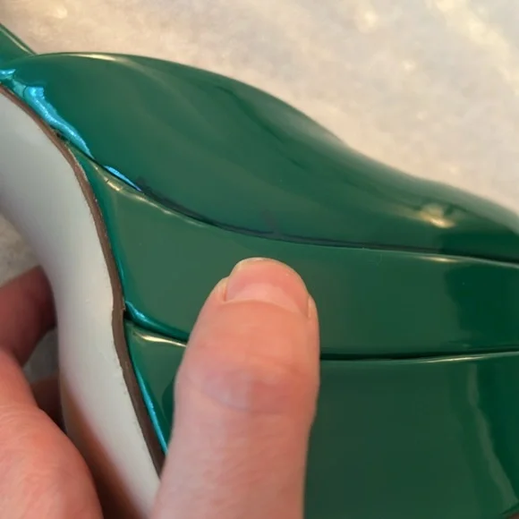 70s disco vintage style 6 inch Green Platform Heels - see measurements f… - Picture 16 of 17